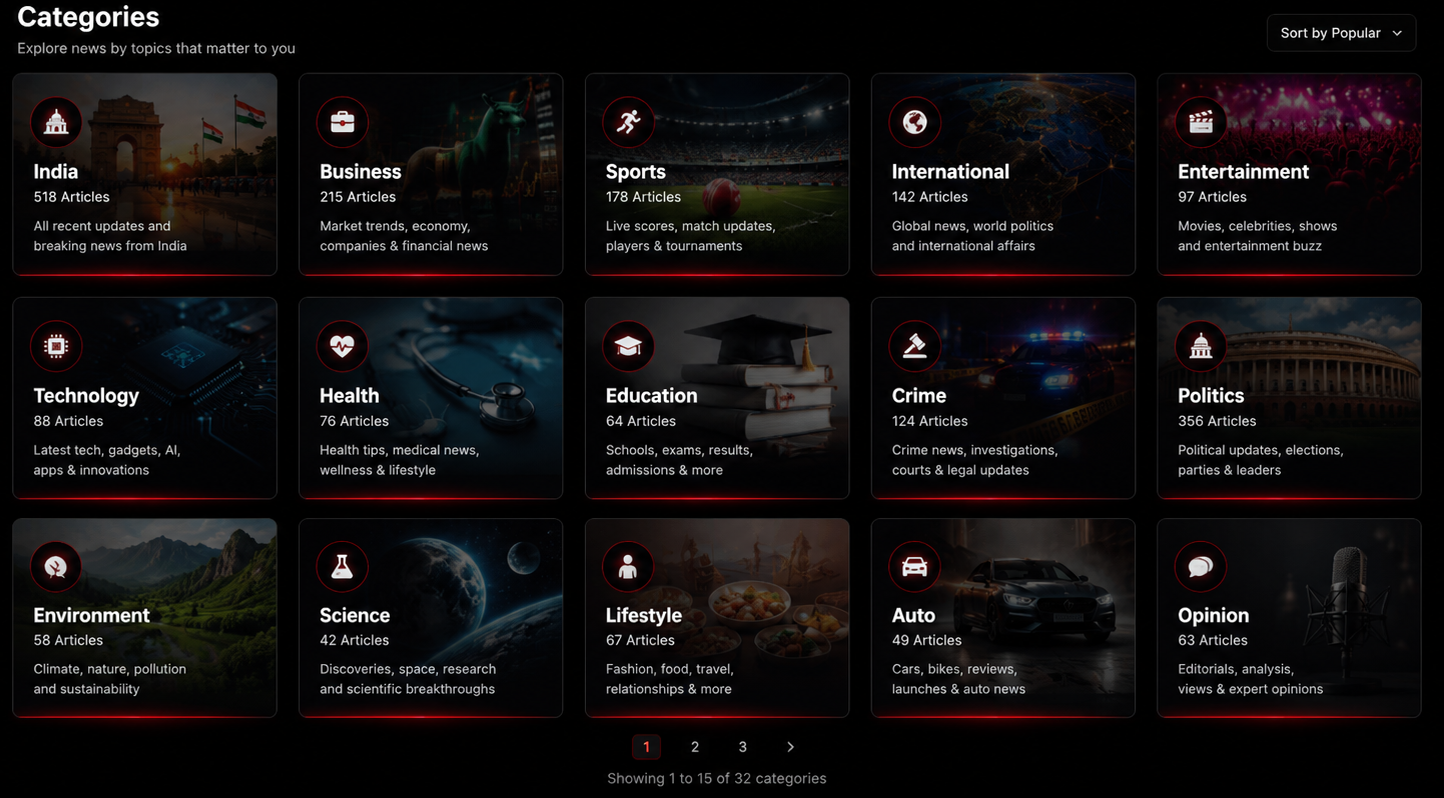 JACKTV categories UI